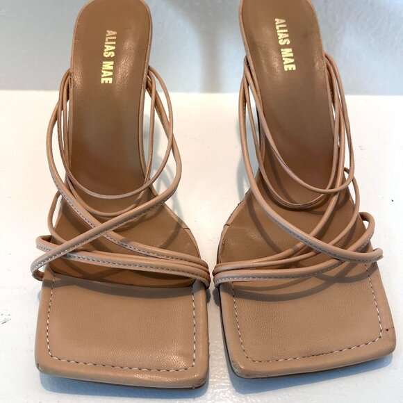 Alias Mae - Leela - Nude, Natural Leather Strappy Heels - Size 9-9.5 Euro 40 - Picture 3 of 10
